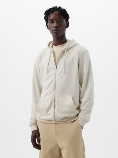 Μπεζ Gap Logo Full-Zip Hoodie-856271001