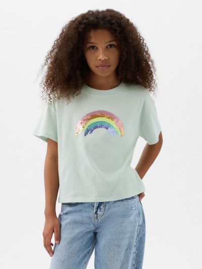 Kids Flippy-Sequin Graphic T-Shirt-882916000