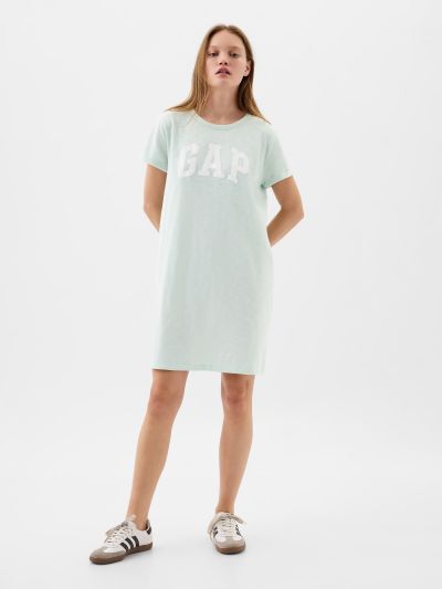 Πράσινο Relaxed Gap Logo T-Shirt Φόρεμα-885593000
