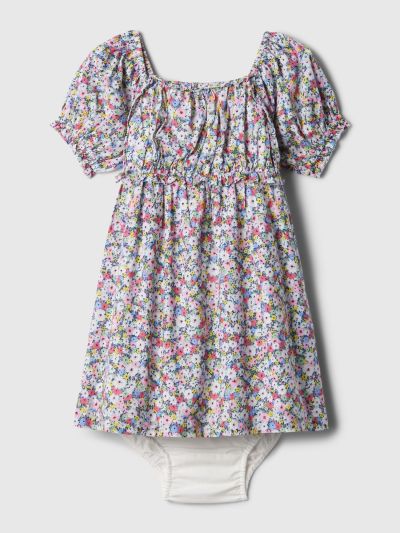 Ροζ babyGap Puff Sleeve Φόρεμα-880619000