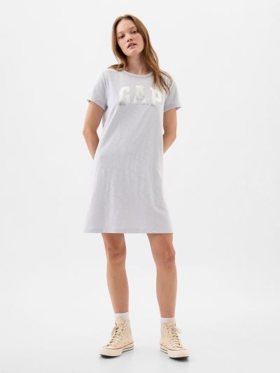 Γκρι Relaxed Gap Logo T-Shirt Φόρεμα-885593002
