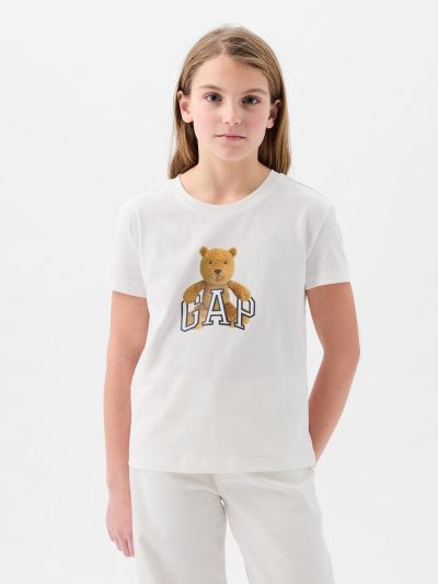 Άσπρη Παιδική Οργανικό Βαμβάκι Brannan Bear Logo Μπλούζα-873674000