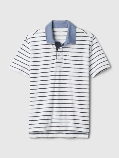 Μπλε Παιδική Chambray Polo Μπλούζα-870742001