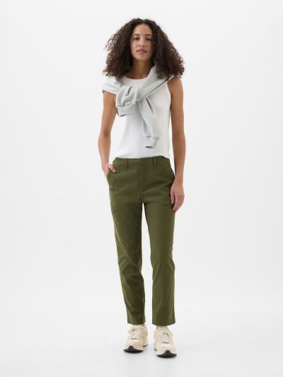 Πράσινο Mid-Rise Downtown Khaki Παντελόνι-862399003