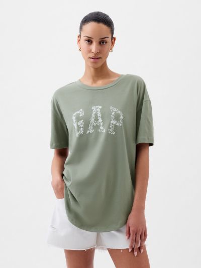 Πράσινη Οργανικό Βαμβάκι Gap Arch Logo Μπλούζα-875093000
