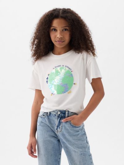 Kids Flippy-Sequin Graphic T-Shirt-882916002