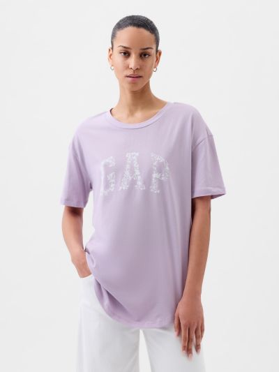 Μωβ Οργανικό Βαμβάκι Gap Arch Logo Μπλούζα-875093002