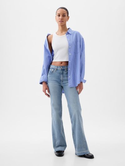 Μπλε High Rise '70s Flare Jean Παντελόνι-871321000