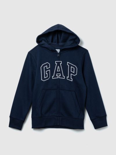 Μπλε Παιδικό Gap Logo Zip Φούτερ με Κουκούλα-550082005