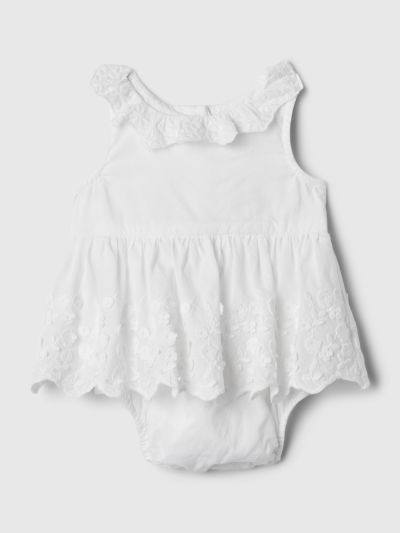 Άσπρο Βρεφικό Eyelet Ολόσωμο-876827000