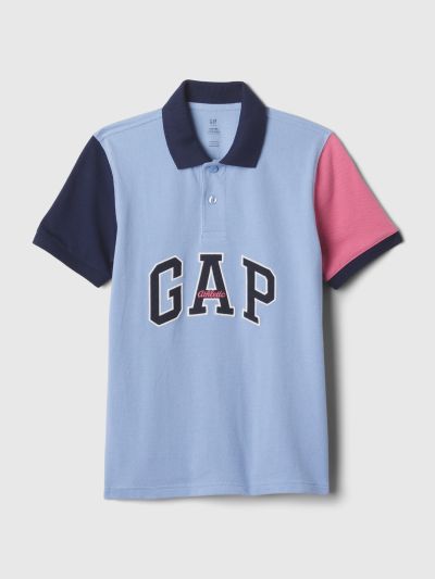 Kids Organic Cotton Gap Arch Logo Colorblock Polo-874446000