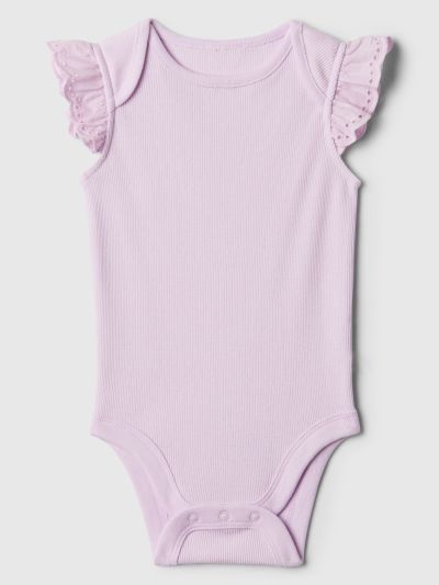 Βρεφικό Ribbed Flutter Sleeve Κορμάκι-878766000