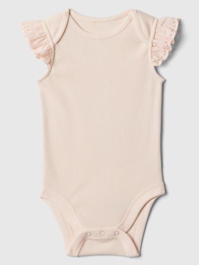 Βρεφικό Ribbed Flutter Sleeve Κορμάκι-878766002