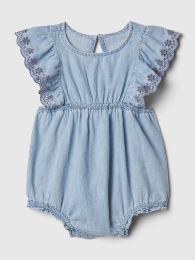 Baby Bubble Denim Shorty One-Piece-868996000