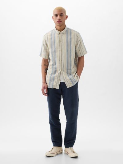 Linen-Cotton Trousers in Slim Fit-870591000
