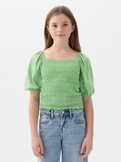 Πράσινο Παιδικό Smocked Τοπ-883103000