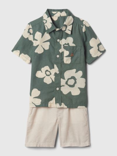 Πράσινο babyGap Linen-Cotton Σύνολο Σετ-886415000