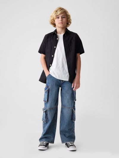 Kids Double Cargo Baggy Jeans-508758000
