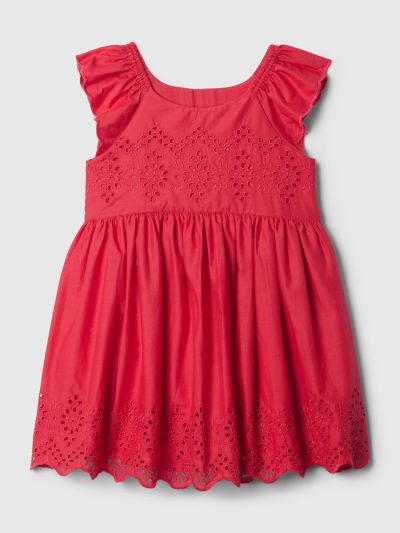 Κόκκινο babyGap Eyelet Φόρεμα-836502004