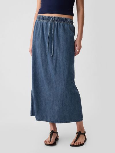 Multi Chambray Τζιν Maxi Φούστα-404469000