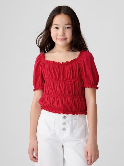 Κόκκινο Παιδικό Smocked Τοπ-435153000