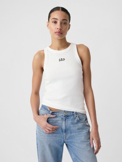 Άσπρο Mini Gap Arch Logo Αμάνικο Τοπ-413149002