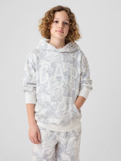 Άσπρο Παιδικό Oversized Gap Logo Φούτερ-450556000