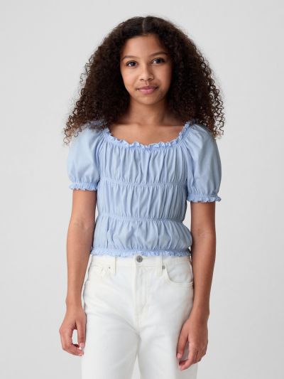 Μπλε Παιδικό Smocked Τοπ-435153003