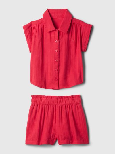 Κόκκινο babyGap Crinkle Gauze Two-Piece Σύνολο Σετ-412997002