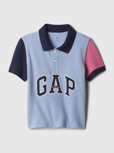 Μπλε Νηπιακή Gap Arch Logo Colorblock Πόλο Μπλούζα-888314001