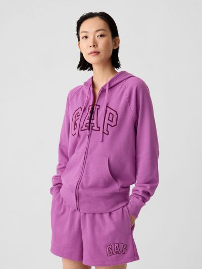 Ροζ Relaxed Gap Logo Zip Φούτερ-885587006