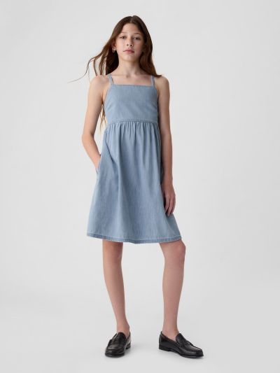 Μπλε Παιδικό Denim Αμάνικο Φόρεμα-434434000