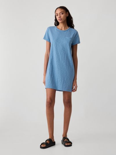 Γαλάζιο Pocket T-Shirt Φόρεμα-544354011