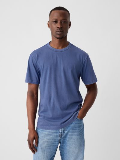 Μπλε Vintage-Wash Crewneck Μπλούζα-412289002