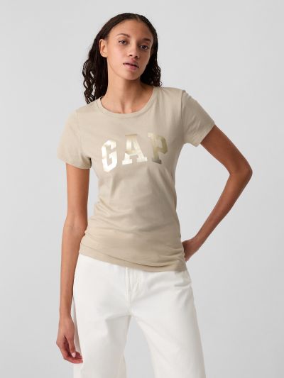 Καφέ Gap Logo Κοντομάνικη Μπλούζα-417797007