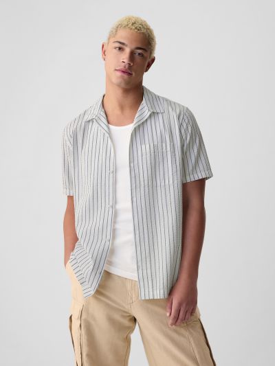 Μπλε Seersucker Oxford Πουκάμισο-881170003