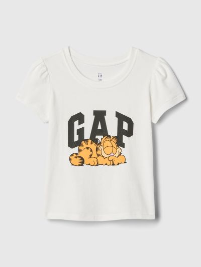 Άσπρη Νηπιακή Garfield Logo Graphic Κοντομάνικη Μπλούζα-440607000