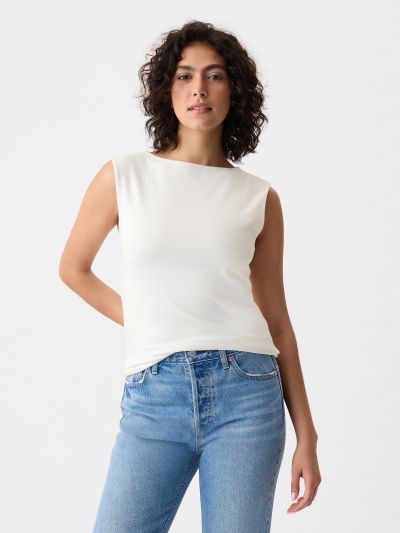 Modern Boatneck Top-521679001