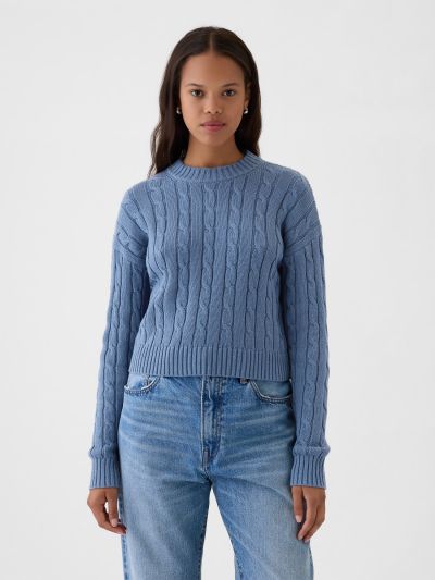 Cable-Knit Cropped Πουλόβερ-483809004