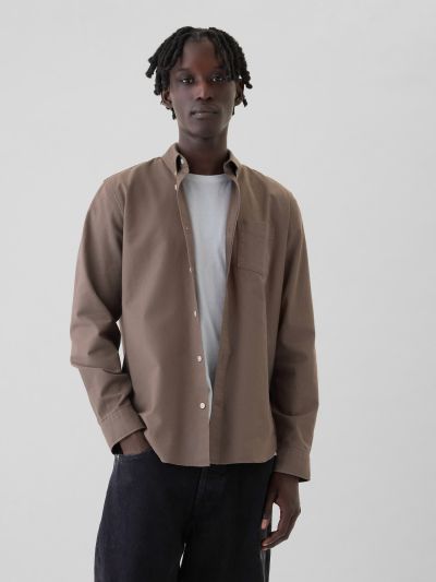 Μπεζ Oxford Πουκάμισο σε Standard Fit-619568017