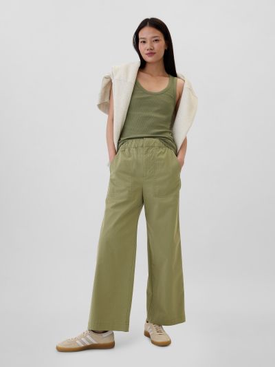 Mid Rise Easy Wide-Leg Khakis-500332001
