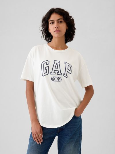 Organic Cotton Oversized Boyfriend Logo T-Shirt-500012001