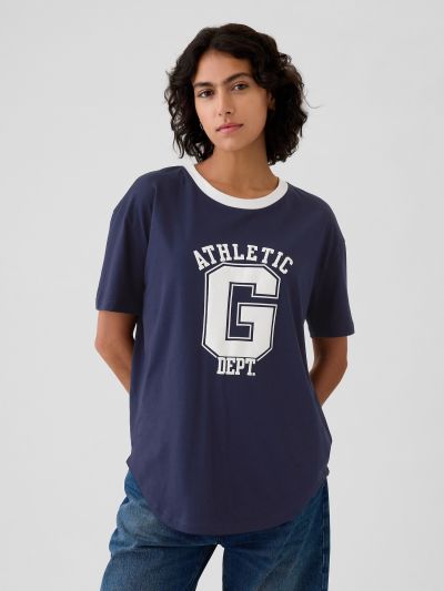 Organic Cotton Oversized Boyfriend Logo T-Shirt-500012002