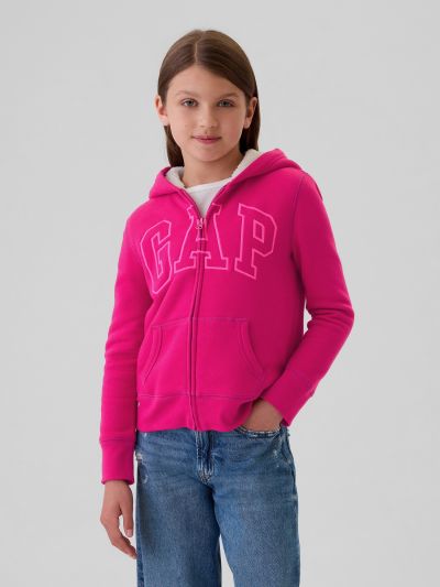 Παιδική Gap Logo Sherpa-Lined Ζακέτα Φούτερ με Κουκούλα-486514000