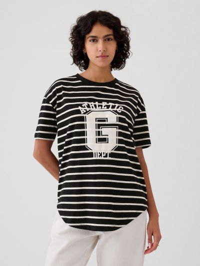 Organic Cotton Oversized Boyfriend Logo T-Shirt-500012000