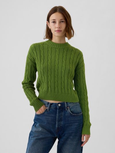Cable-Knit Cropped Πουλόβερ-483809000