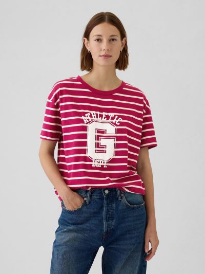 Organic Cotton Oversized Boyfriend Logo T-Shirt-500012005