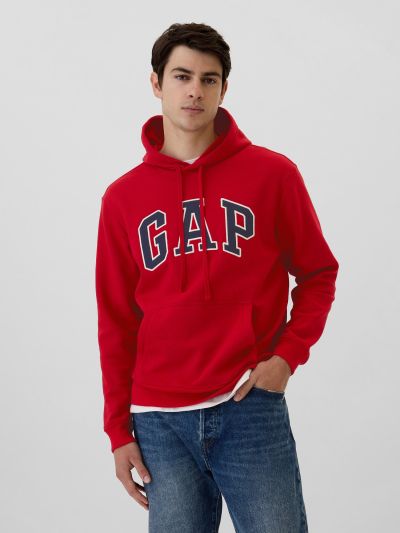 Κόκκινο Gap Logo Φούτερ με Κουκούλα-738102045