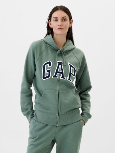 Πράσινο Gap Logo Zip Φούτερ-463503055