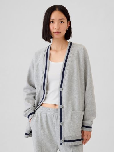 Vintage Soft Oversized Varsity Cardigan-498951001